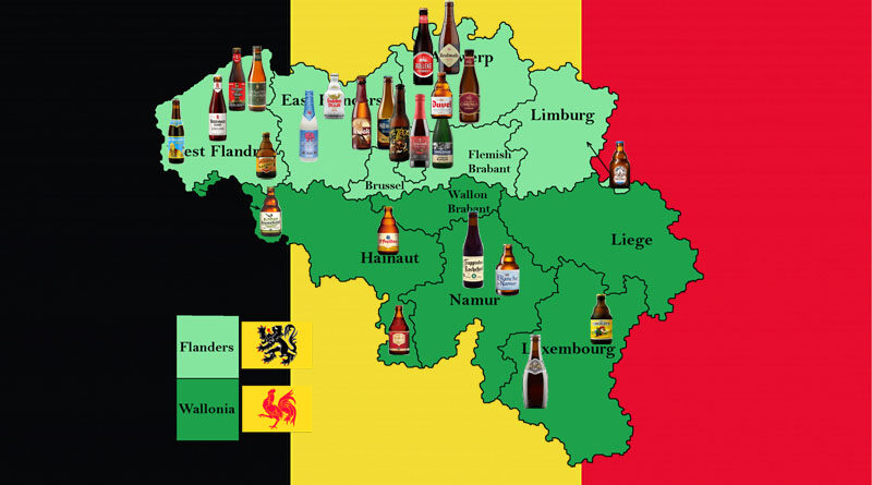 Mapa de cervezas Bélgica