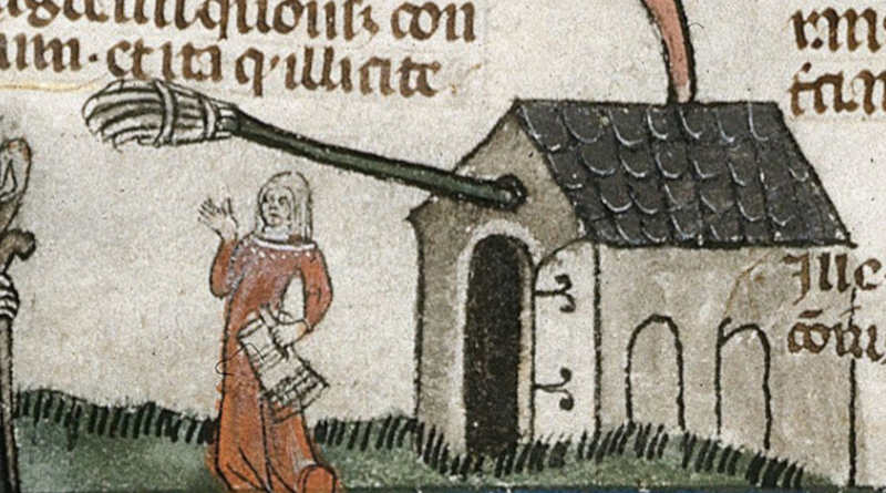 Mujer cervecera con alestake en la Inglaterra medieval