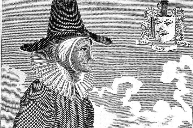 Mujer medieval con sombrero puntiagudo