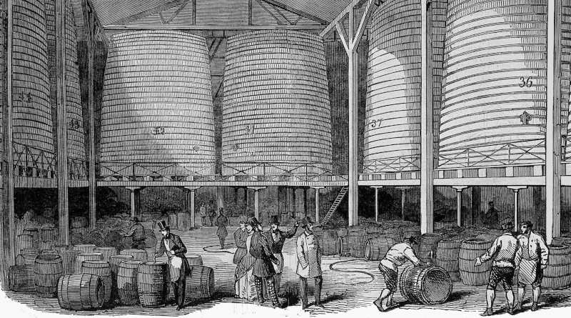 Cervecería con grandes cubas, sXIX