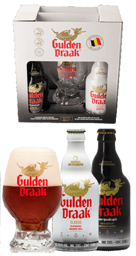 Pack cerveza de regalo Gulden Draak 2 Cervezas 33 cl 1 Vaso 